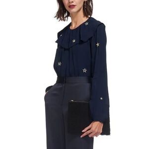 Whistles Embroidered Star Blouse Size 8